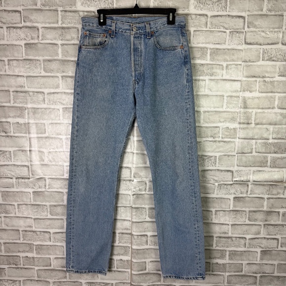LEVIS 501 XX Vintage 90s Button Fly Straight Light Wash Denim Jeans Mens 33 x 34 - Picture 1 of 10